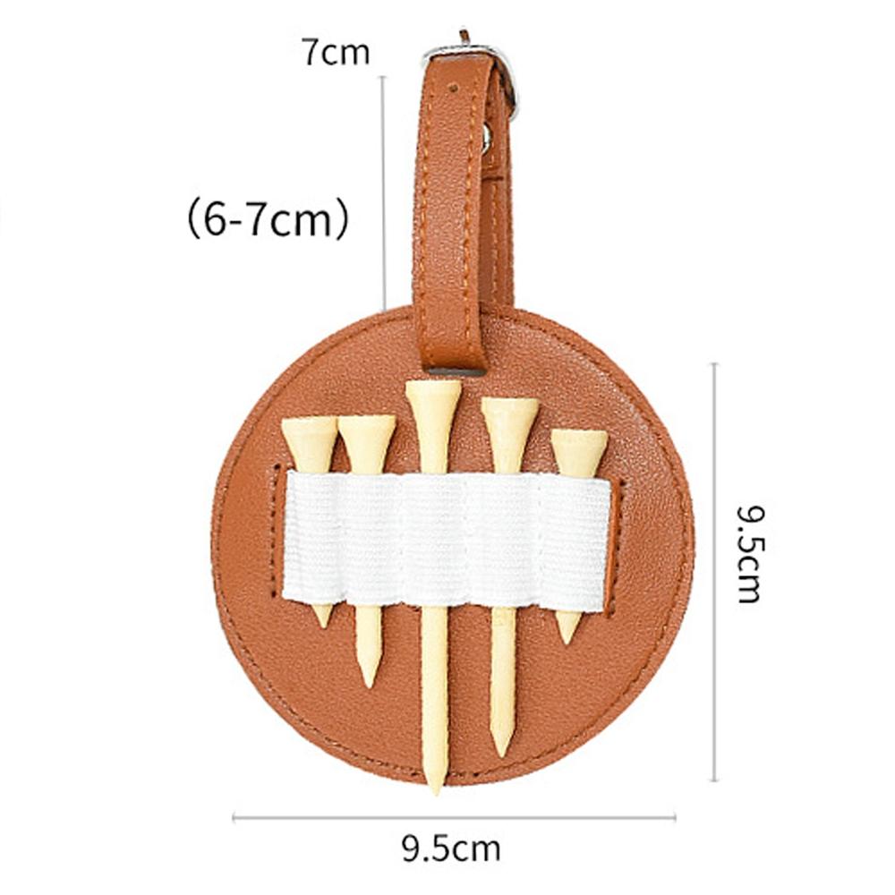 Double-sided Leather Golf Spike Insert Bag - Outdoor Waist Hanging Storage - Single-Sided Brown