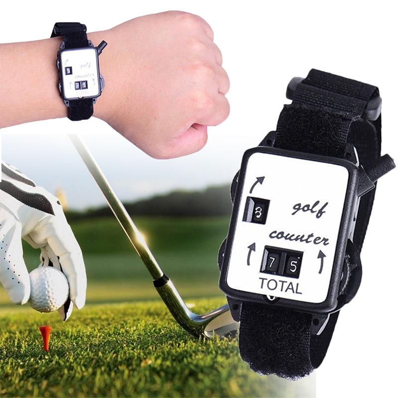 Black Portable Golf Watch with Manual Counter