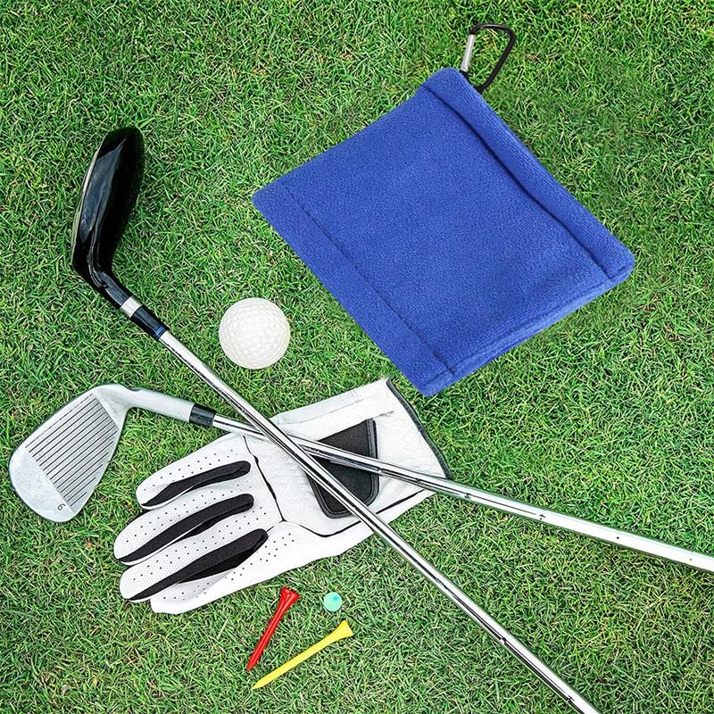 Blue Terry Towel for Wet and Dry Golf Cleaning with Hook