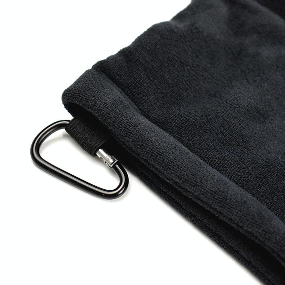 Grey Microfiber Golf Ball Cleaning Towel with Carabiner Hook
