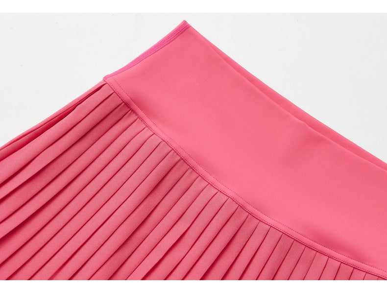 High waist Pink pleated skirt | built-in shorts to prevent exposure - suitable for yoga, badminton and golf  Size S