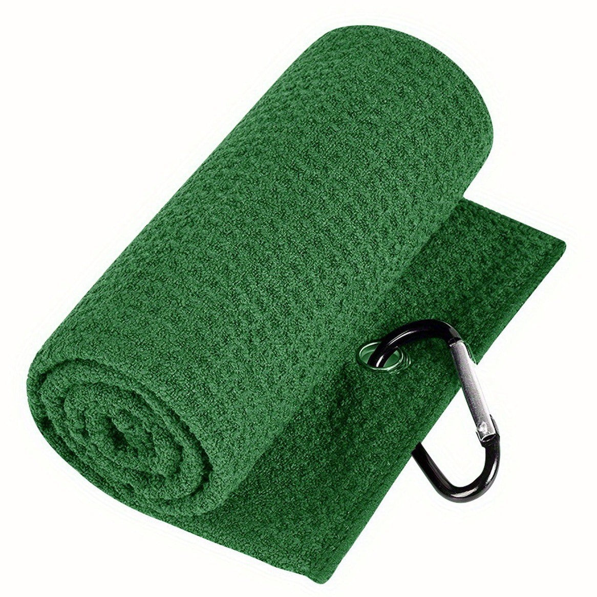 Green Microfiber Waffle Weave Golf Towel Set - 4 Pack (40x60cm) - Ultra Absorbent & Quick Drying