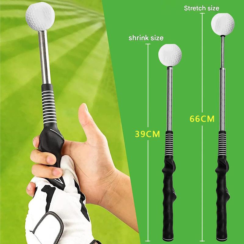 Blue Pro Golf Swing Trainer - Extendable with Audible Click & Corrective Grip Aid