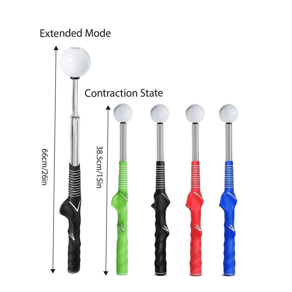 Golf Swing Training Aid Telescopic Impact Sound Stick Exercise Tool for Practice - Red