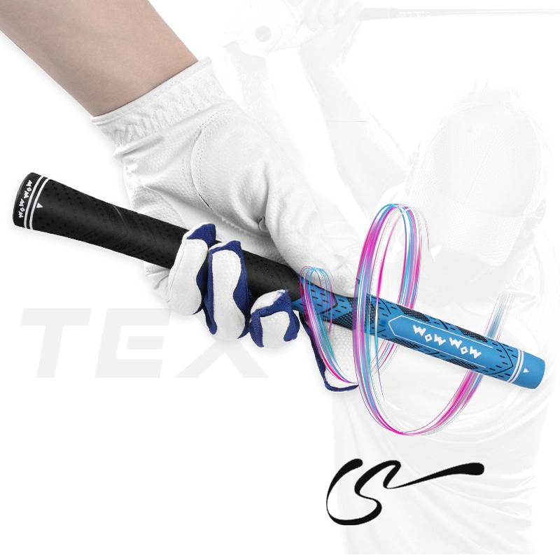 Anti-slip Golf Club Pole Cover - Protective Rubber Grip Gray - Gray Half Cotton Yarn