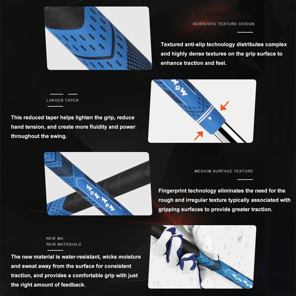 Anti-slip Golf Club Pole Cover - Protective Rubber Grip Gray - Gray Half Cotton Yarn