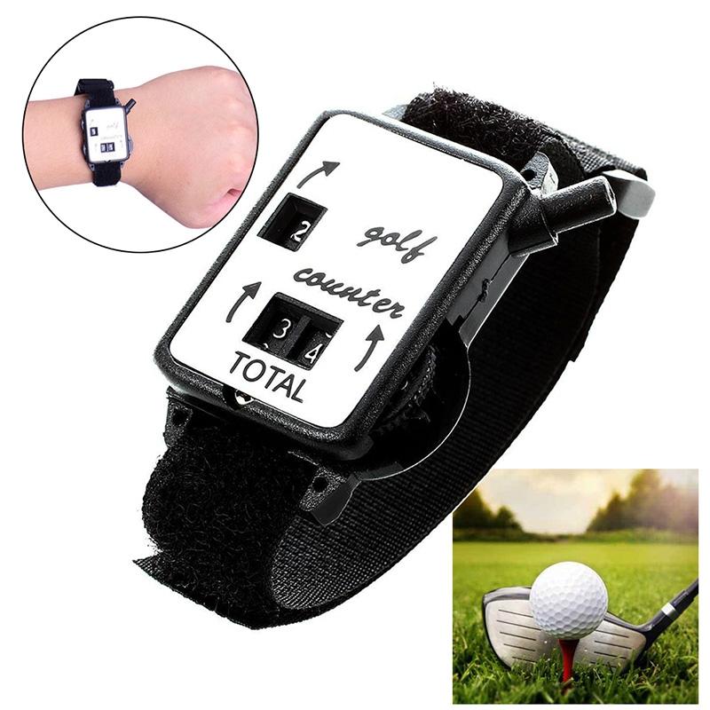 Black Portable Golf Watch with Manual Counter