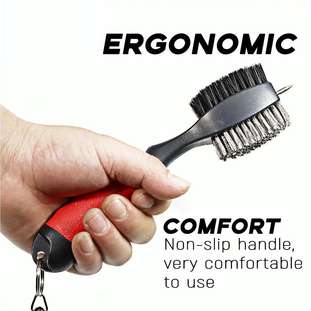 Portable Golf Club Brush - Retractable - Black