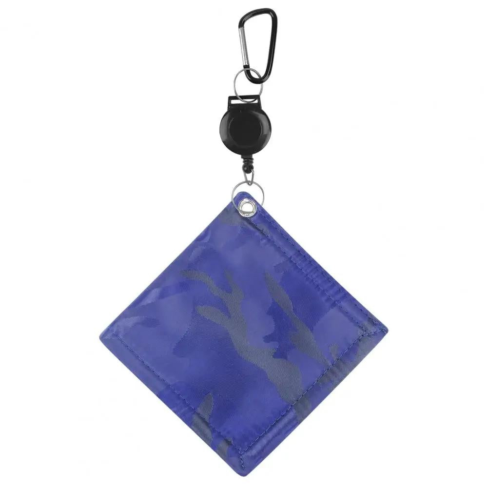 Easy Draw Golf Ball Wipe Cloth - Retractable String - Blue