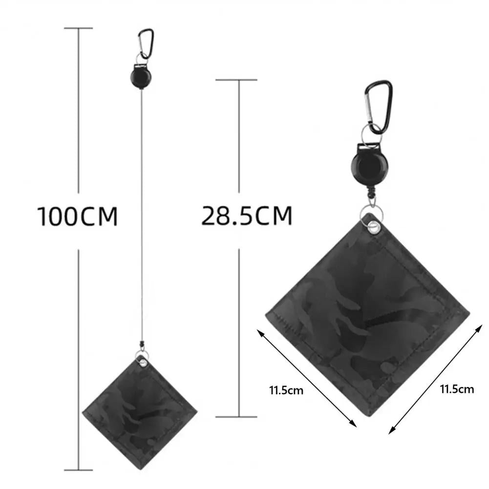 Easy Draw Golf Ball Wipe Cloth - Retractable String - Blue