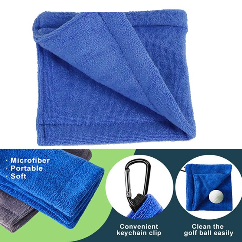 Blue Terry Towel for Wet and Dry Golf Cleaning with Hook
