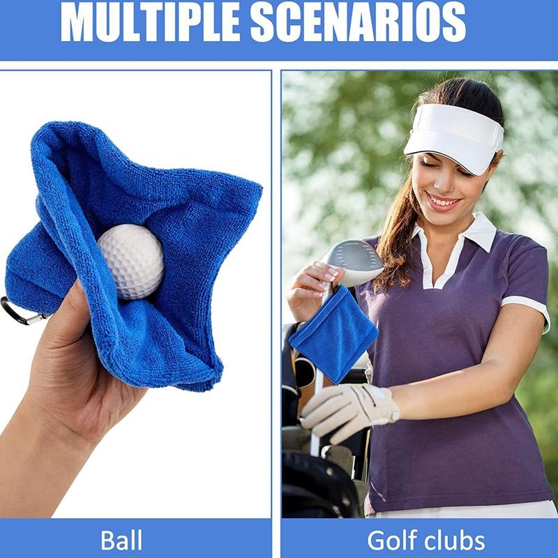 Blue Terry Towel for Wet and Dry Golf Cleaning with Hook