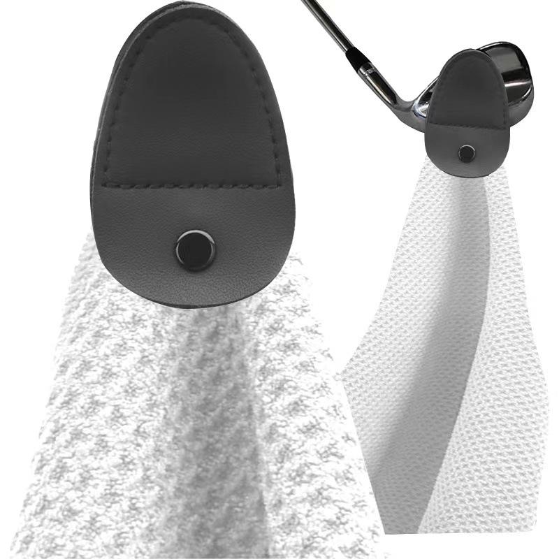 Microfiber Waffle Golf Towel Magnetic For Easy Cleaning - Black