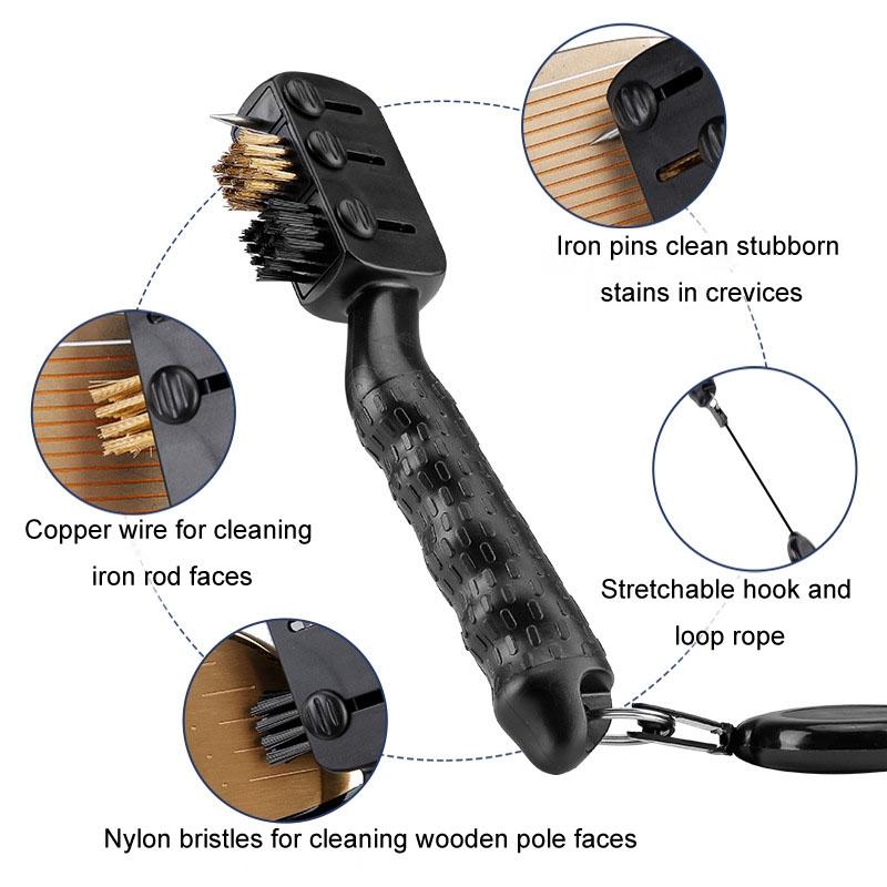 Retractable Golf Club Brush Multifunctional Cleaning Tool