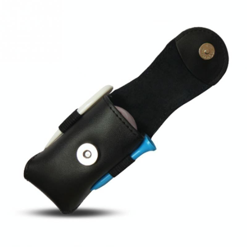 Leather Golf Ball Waist Pouch - Portable Tee Bag for Sports - Brown