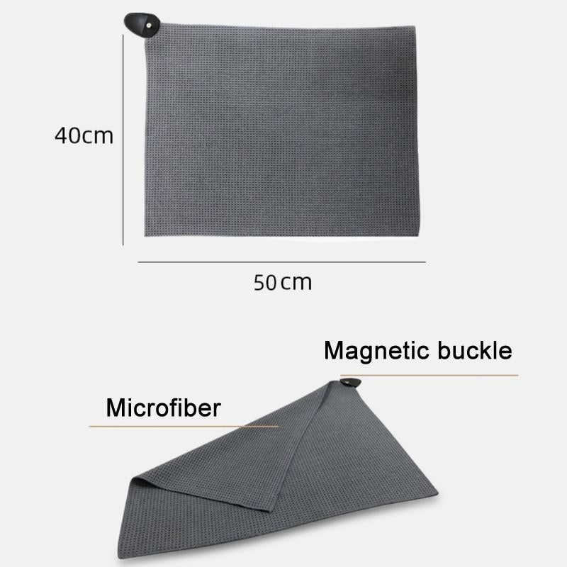 Microfiber Waffle Golf Towel Magnetic For Easy Cleaning - Gray