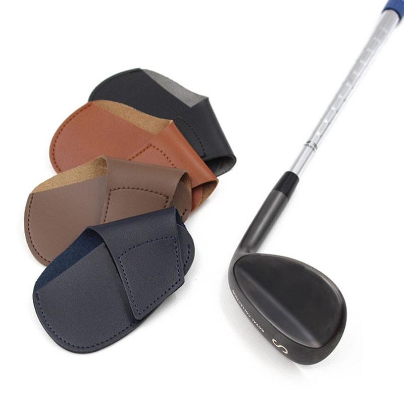 Leather Golf Club Cover Protective Cap For Clubs - Brown