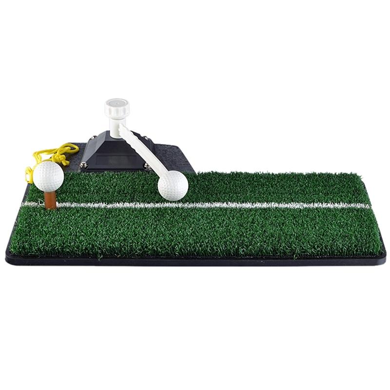 Portable Golf Putting Mat with Push Rod Trainer - 48x23cm - Black