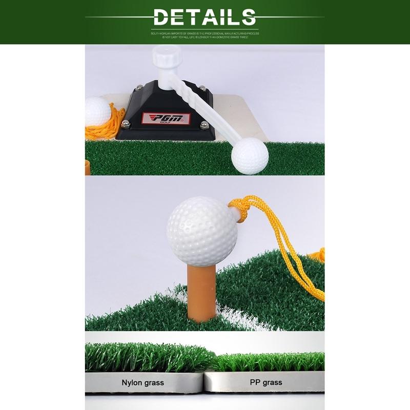 Portable Golf Putting Mat with Push Rod Trainer - 48x23cm - Black