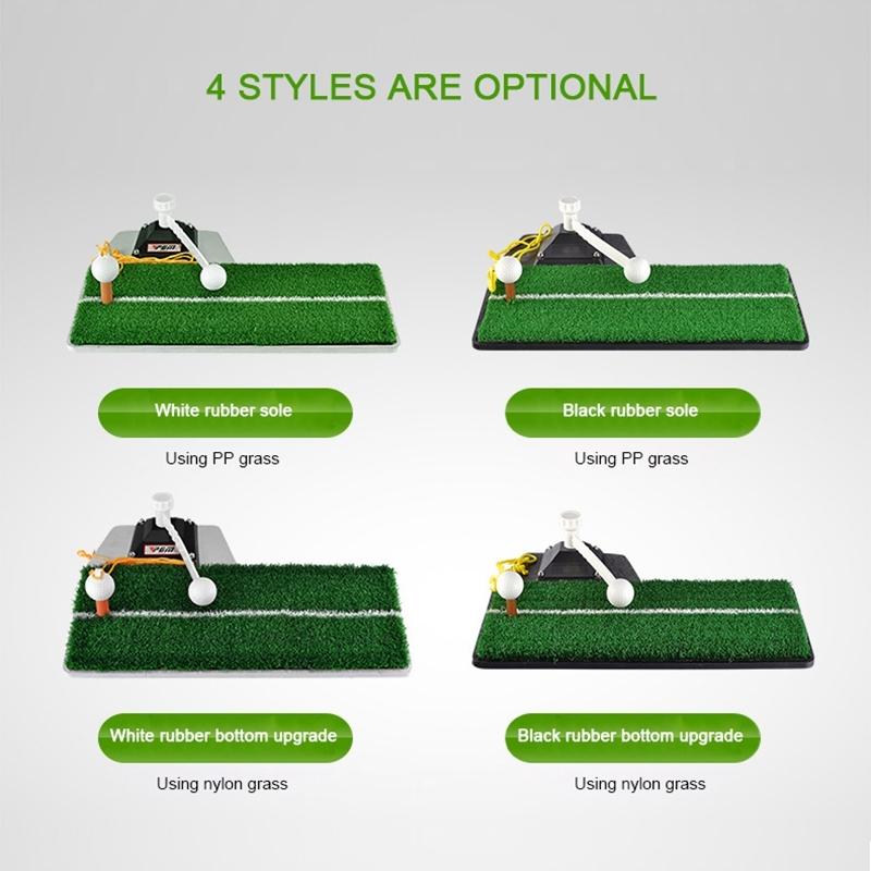 Portable Golf Putting Mat with Push Rod Trainer - 48x23cm - Black