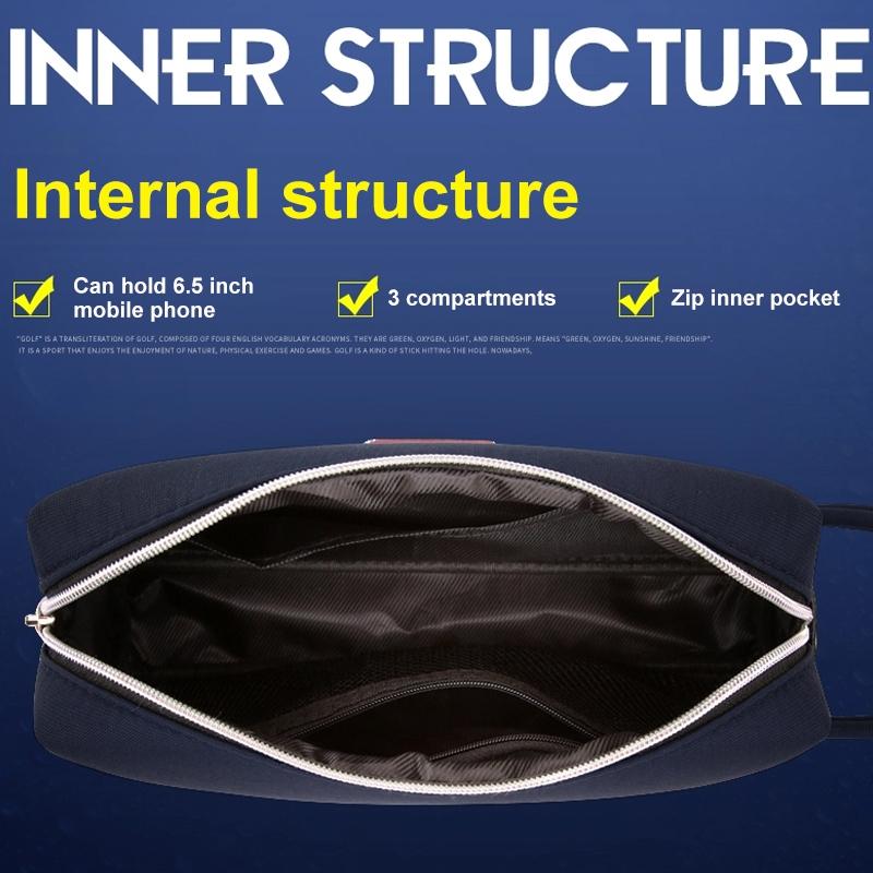 Men Waterproof Golf Clutch Bag - Lightweight & Multi-functional - Black