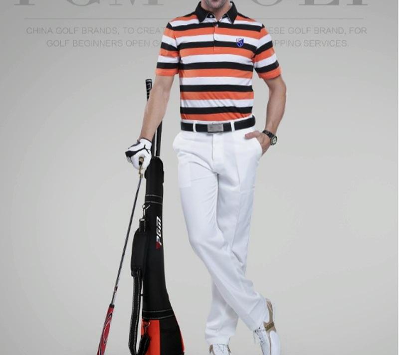 Lightweight Golf Shoulder Bag - Nylon Material - Black Orange