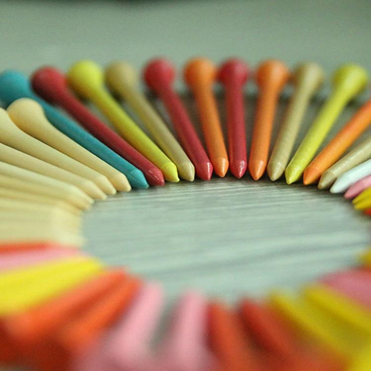 40 Wooden Golf Tees with Ball Holder - 70Mm