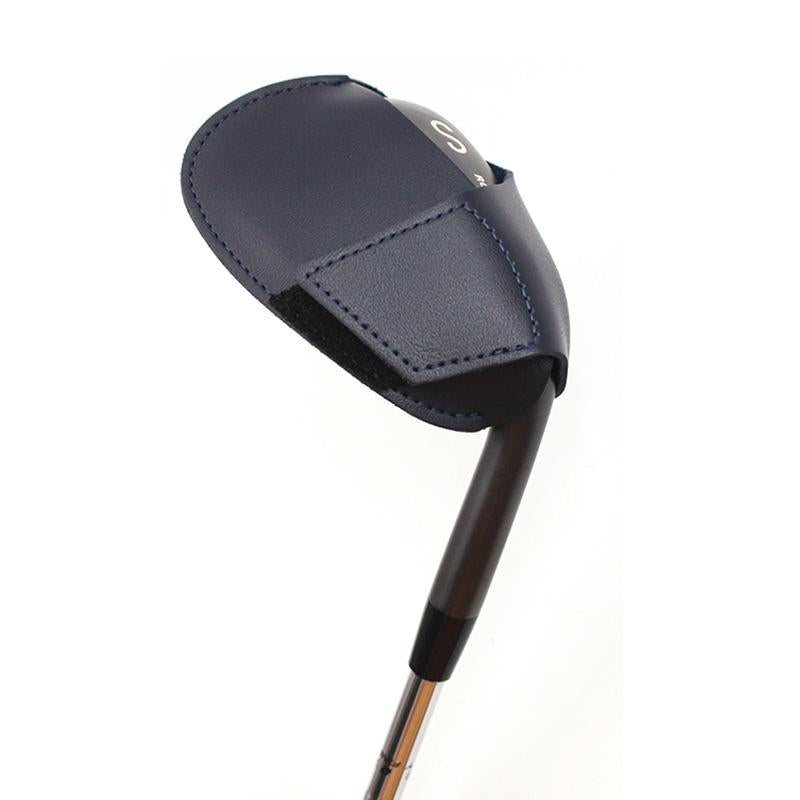 Leather Golf Club Cover Protective Cap For Clubs - Navy