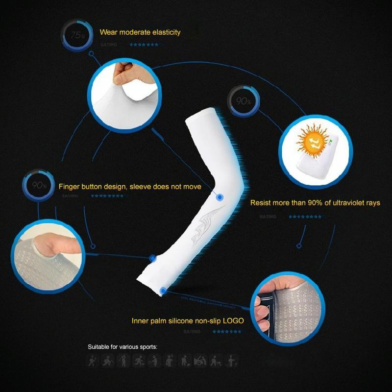 Breathable Golf Sunscreen Sleeve - Fluorescent Green - Grey