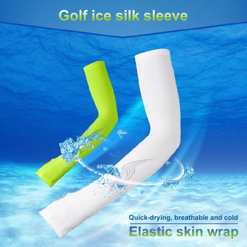 Breathable Golf Sunscreen Sleeve - Fluorescent Green - White