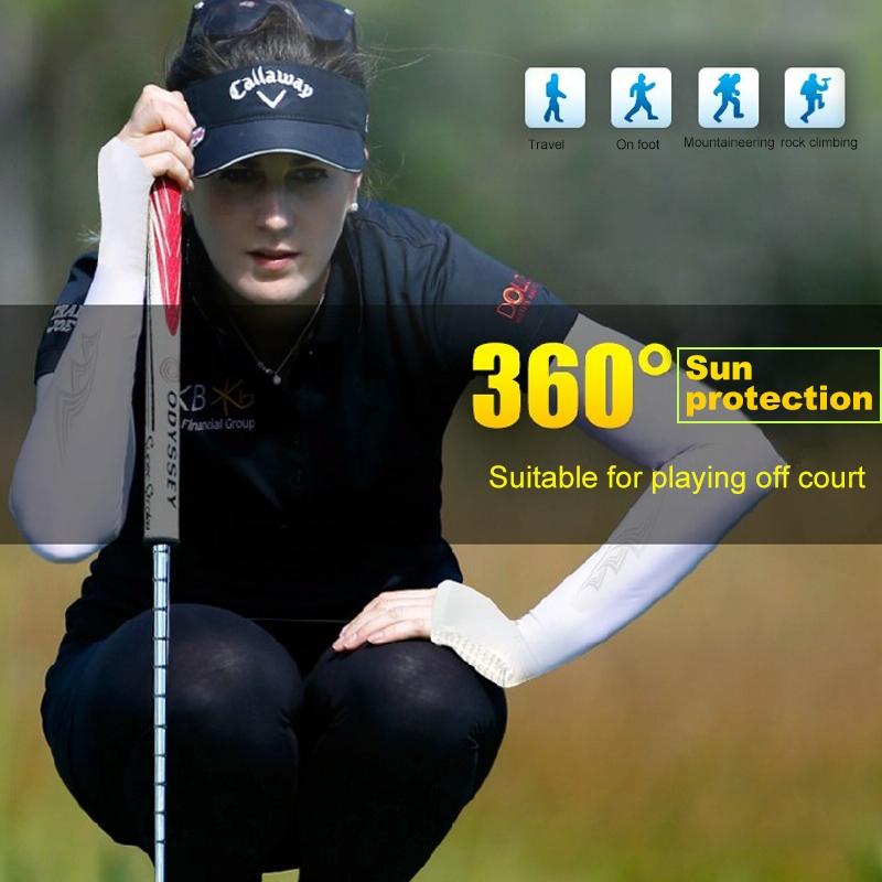 Breathable Golf Sunscreen Sleeve - Fluorescent Green - White