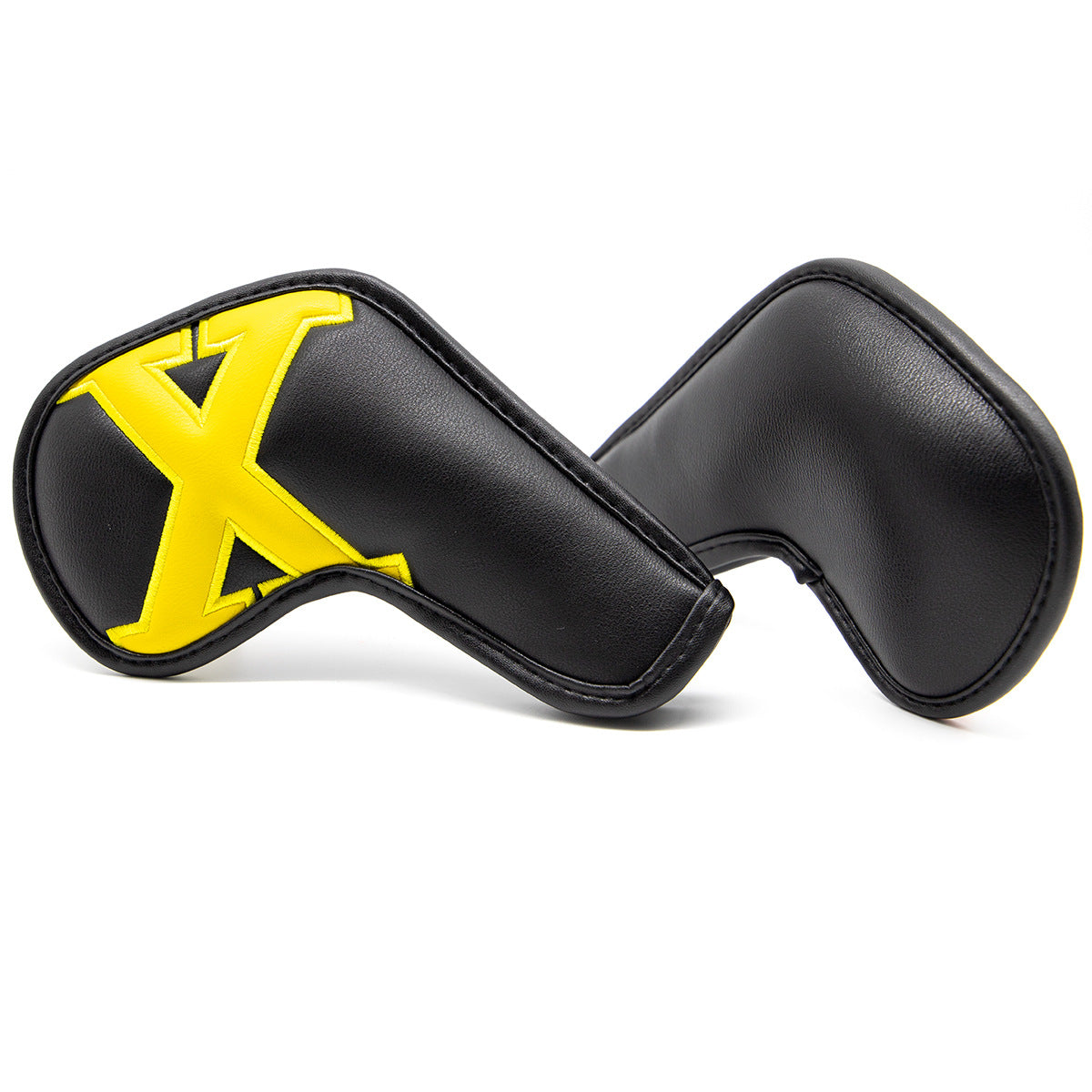 White covers with  Laser numbers, Premium PU Leather Golf Iron Headcover Set (10pcs) | Numbered 4-9, P, S, A, X | Protective Club Covers for Irons