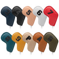 Colorful Golf Iron Head Covers Set of 10 - Waterproof PU Leather Club Protectors with Embroidered Numbers (3-9, P, A, S)