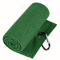 Green Microfiber Waffle Weave Golf Towel Set - 4 Pack (40x60cm) - Ultra Absorbent & Quick Drying