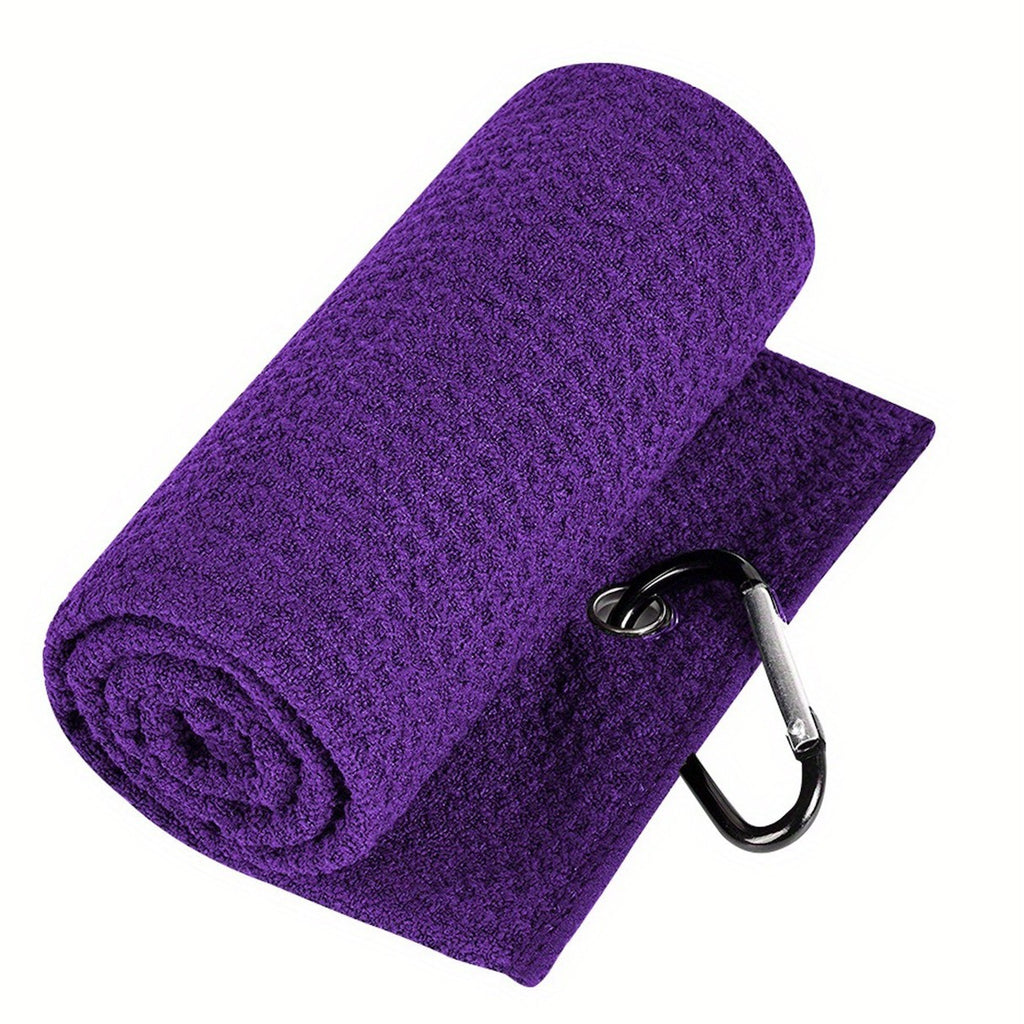 Purple Microfiber Waffle Weave Golf Towel Set - 4 Pack (40x60cm) - Ultra Absorbent & Quick Drying