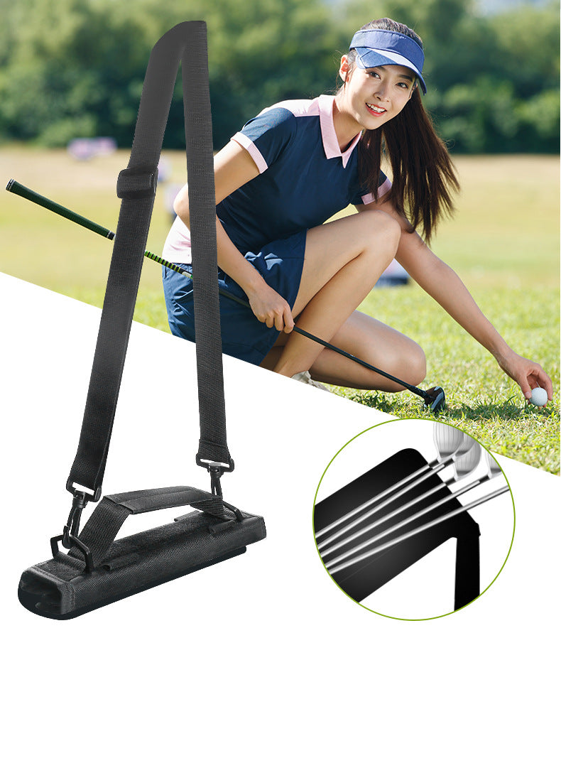 Blue Compact Golf Club Carrier - Lightweight Sunday Practice Bag for Driving Range