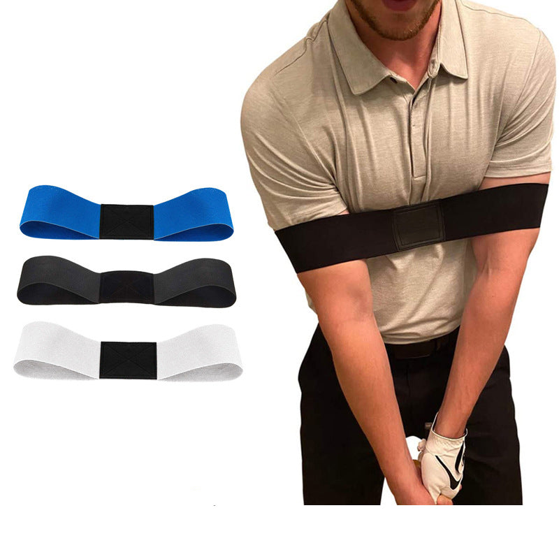 Blue Golf Swing Trainer Arm Band - Simple Posture Corrector for Improved Alignment & Connection